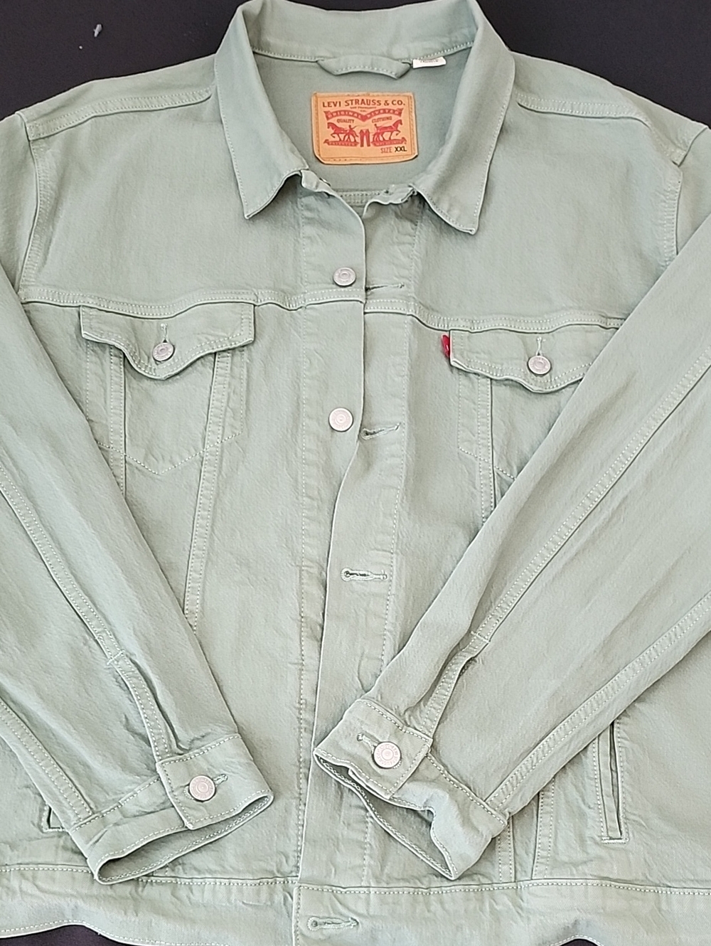 Womens - Levi's Light Mint Green Denim Trucker Jacket